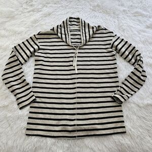 LOFT cowl neck striped pullover size small